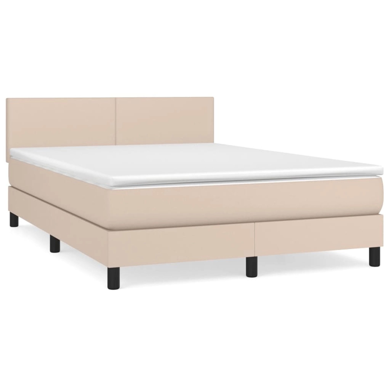 vidaXL Boxspringbett Matratze Cappuccino-Braun 140x190cm Kunstleder1389720 von VIDAXL