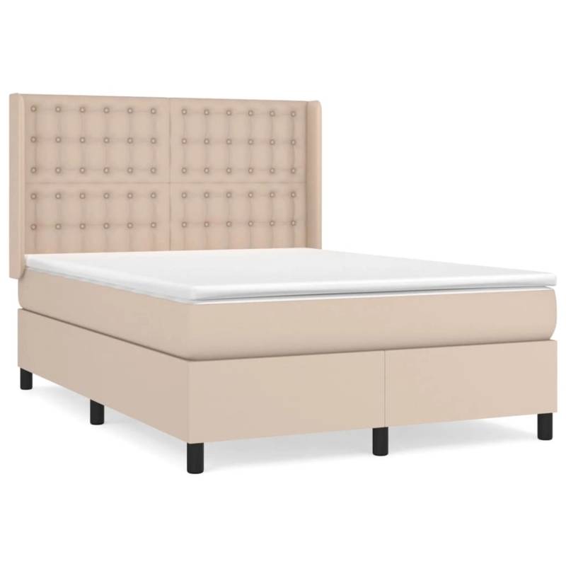 vidaXL Boxspringbett Matratze Cappuccino-Braun 140x190cm Kunstleder1466326 von VIDAXL