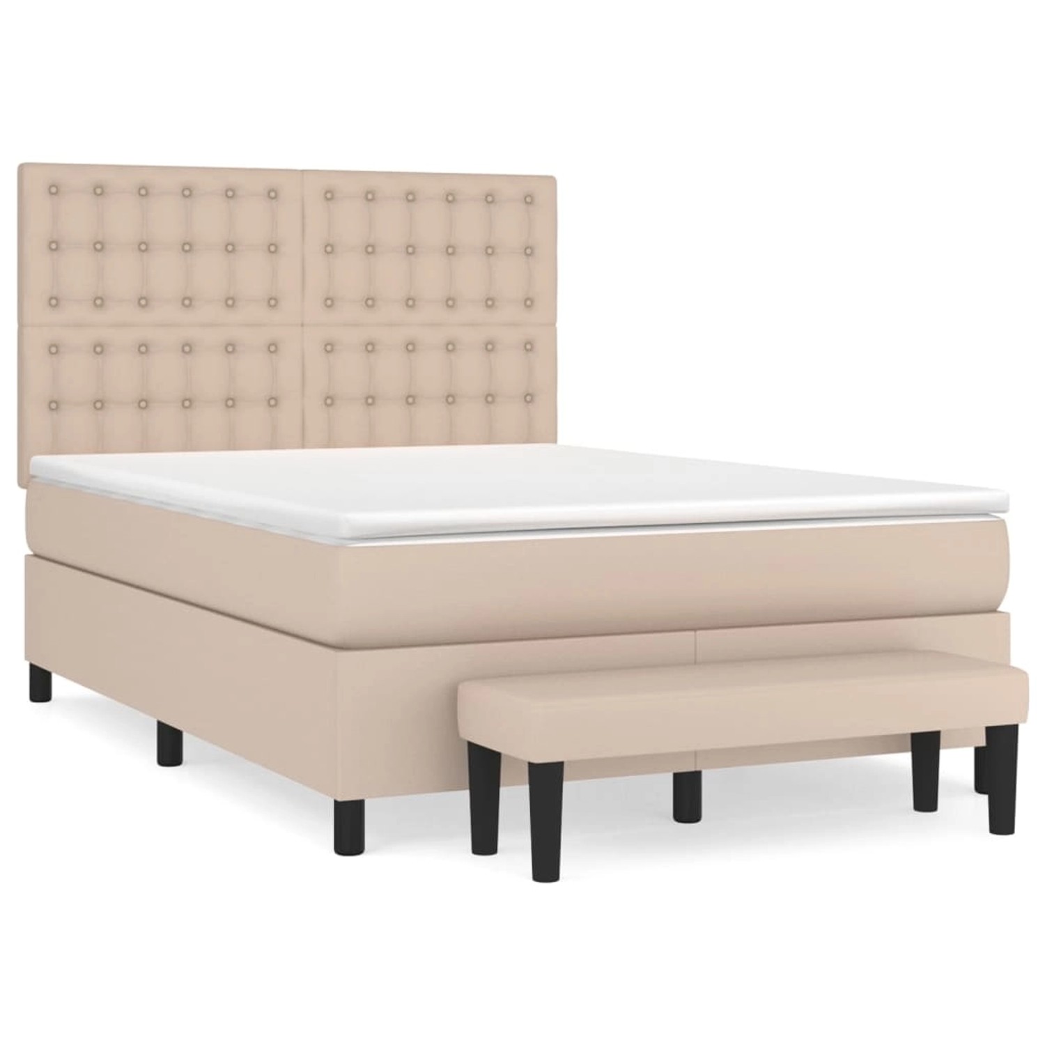 vidaXL Boxspringbett Matratze Cappuccino-Braun 140x190cm Kunstleder1466491 von VIDAXL