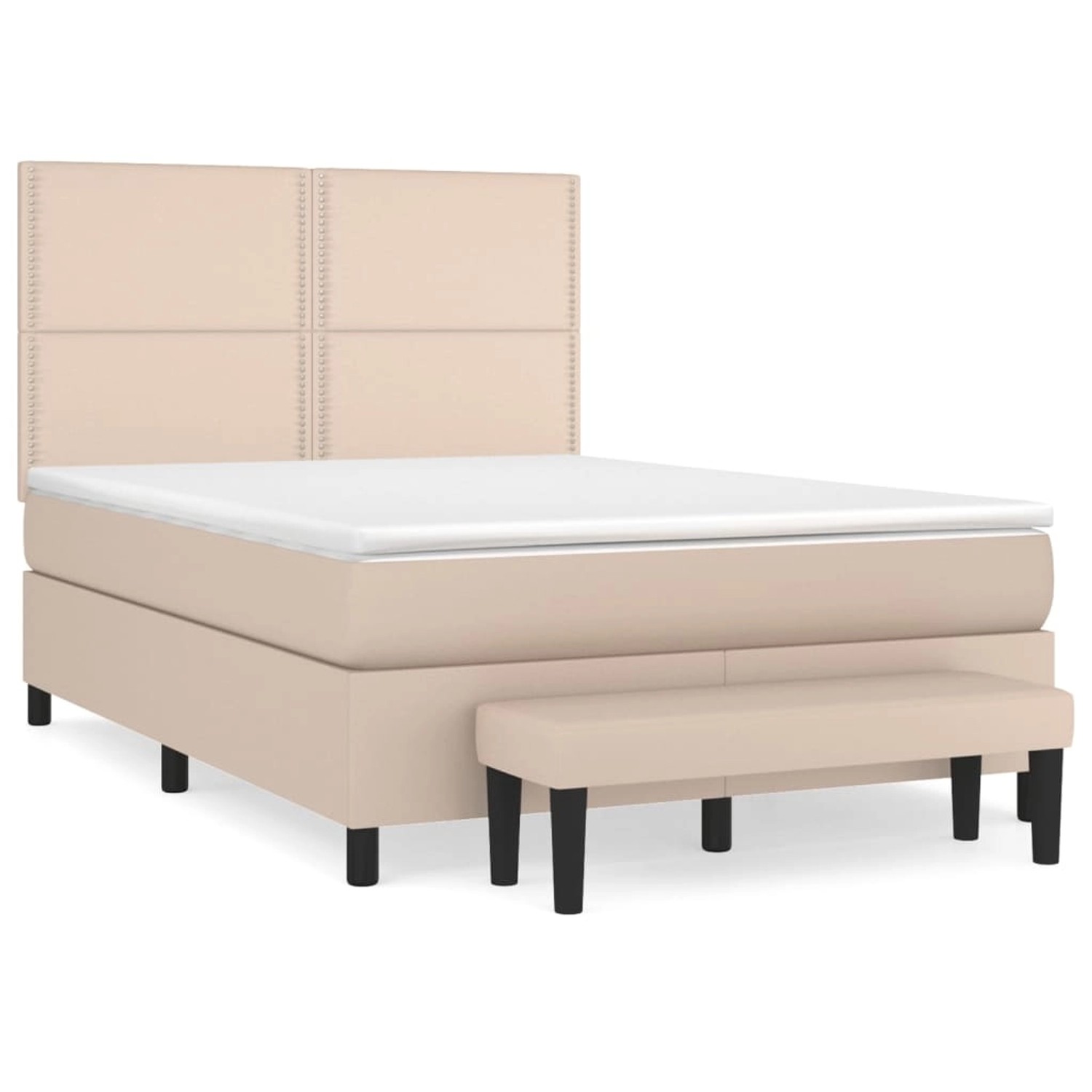 vidaXL Boxspringbett Matratze Cappuccino-Braun 140x190cm Kunstleder1466509 von VIDAXL
