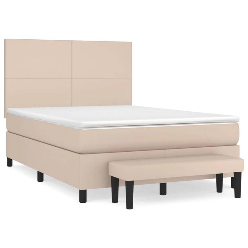 vidaXL Boxspringbett Matratze Cappuccino-Braun 140x190cm Kunstleder1466517 von VIDAXL