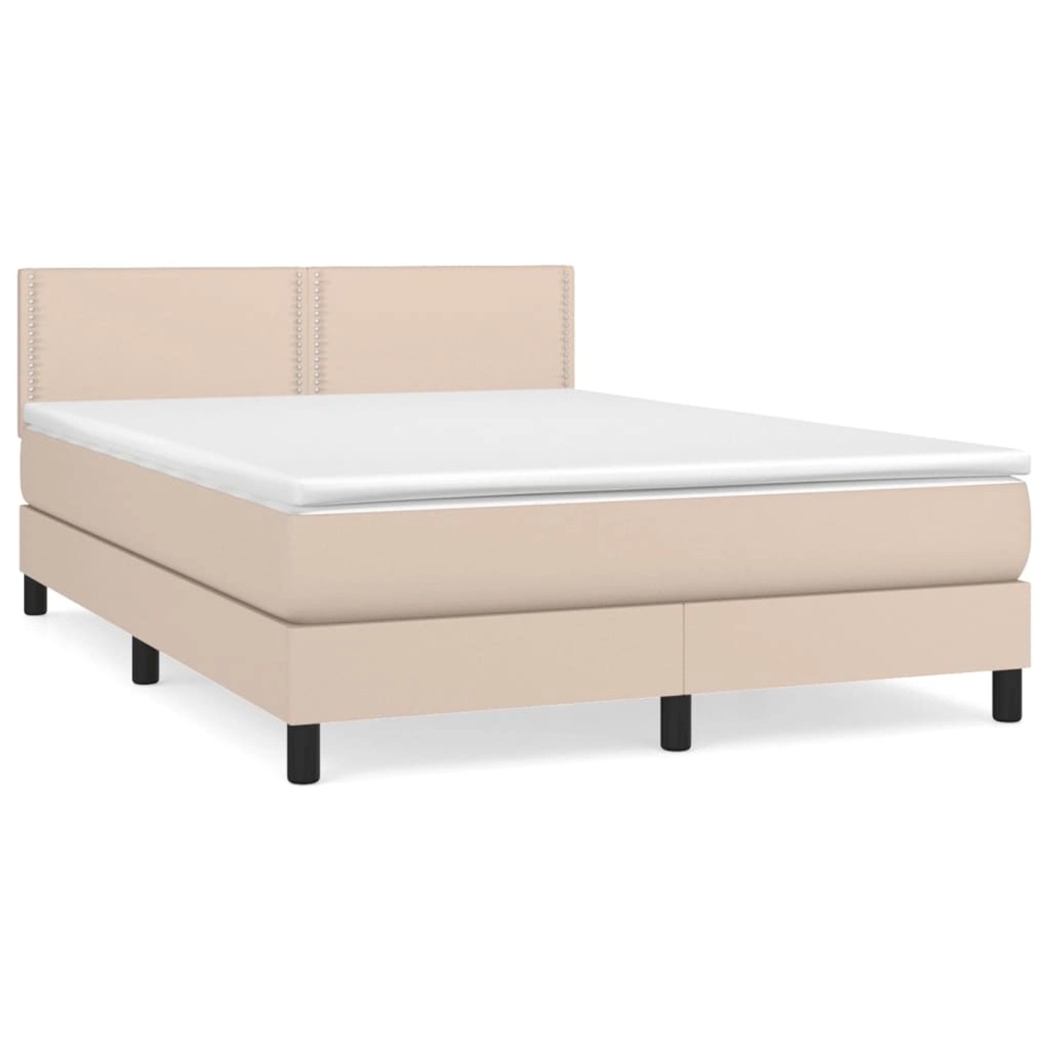 vidaXL Boxspringbett Matratze Cappuccino-Braun 140x200cm Kunstleder1389787 von VIDAXL
