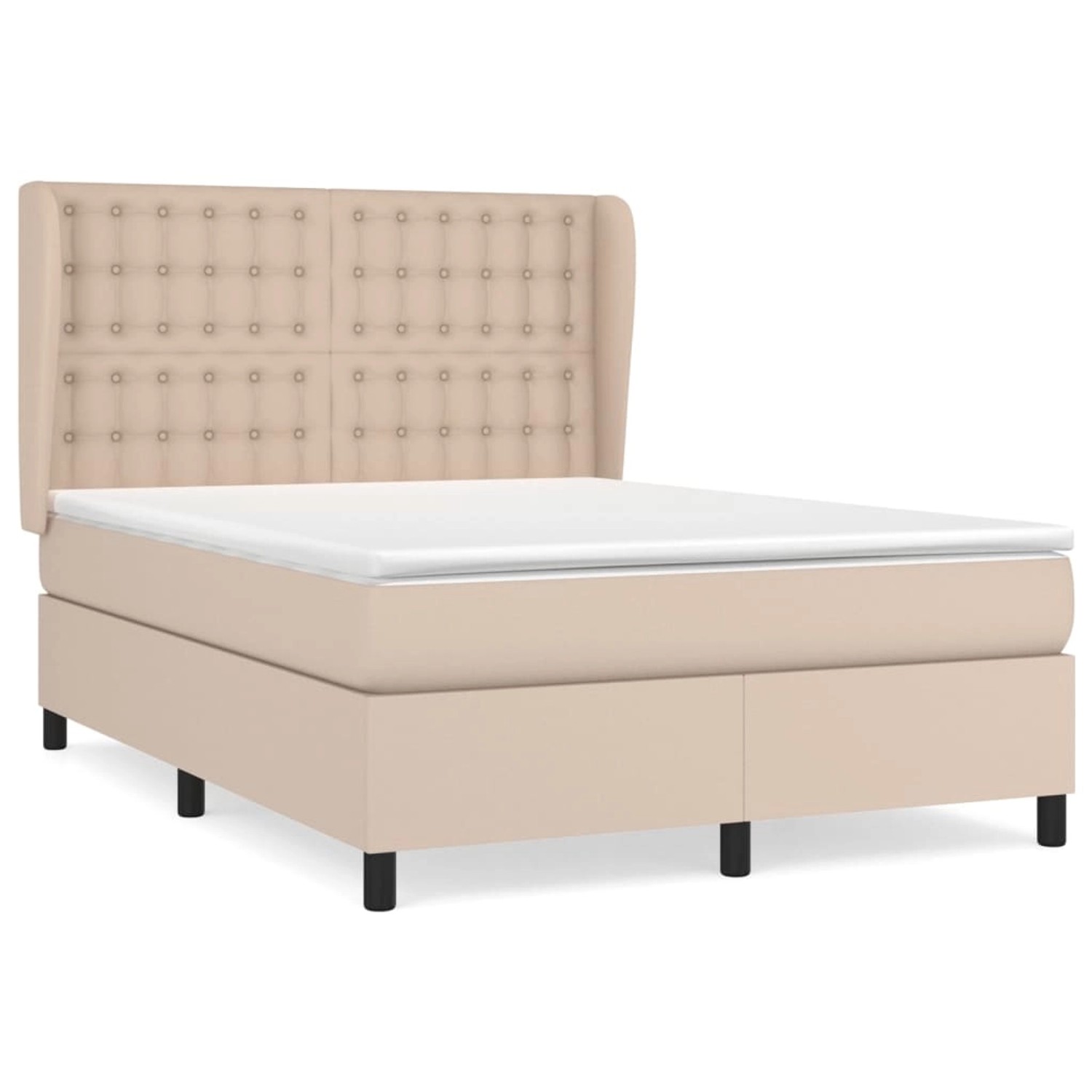 vidaXL Boxspringbett Matratze Cappuccino-Braun 140x200cm Kunstleder1466763 von VIDAXL