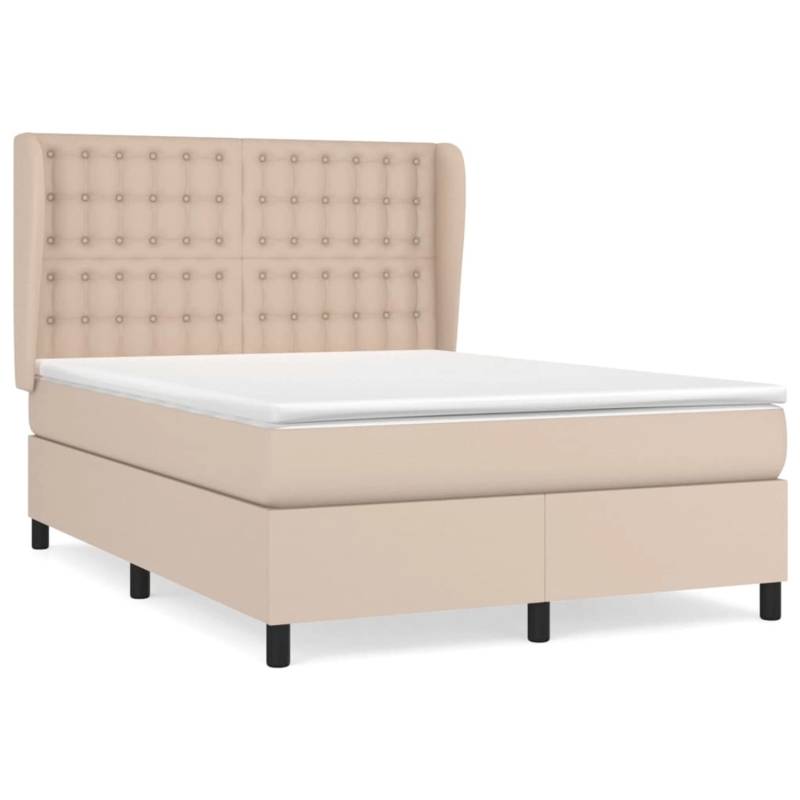 vidaXL Boxspringbett Matratze Cappuccino-Braun 140x200cm Kunstleder1466763 von VIDAXL