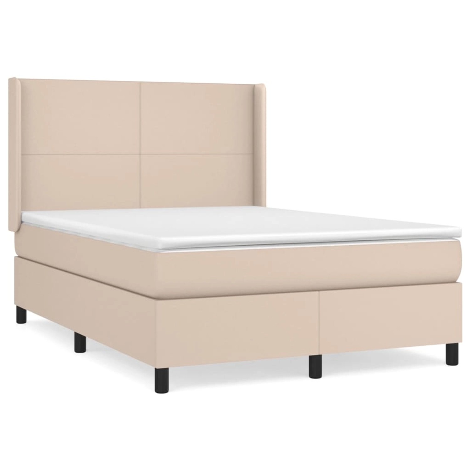 vidaXL Boxspringbett Matratze Cappuccino-Braun 140x200cm Kunstleder1469605 von VIDAXL