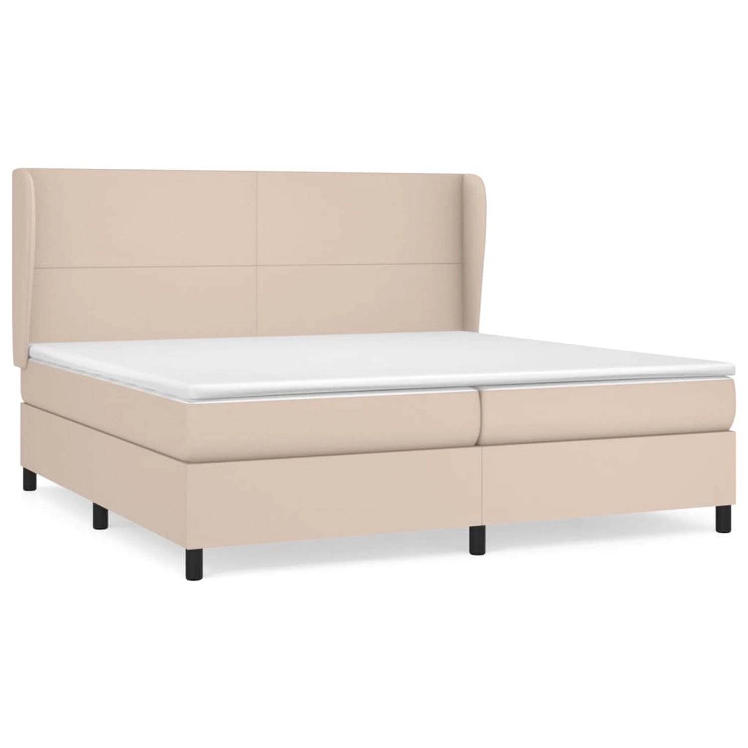 vidaXL Boxspringbett Matratze Cappuccino-Braun 200x200cm Kunstleder1469485 von VIDAXL