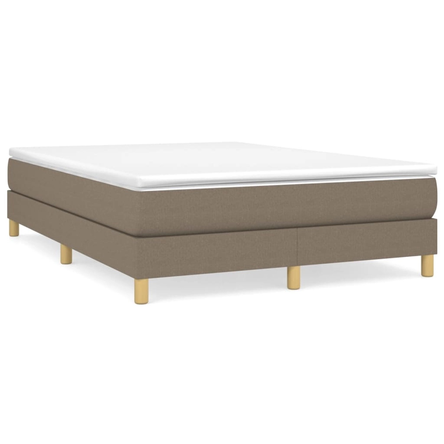 vidaXL Boxspringbett Taupe 140x200 cm Stoff1377690 von VIDAXL