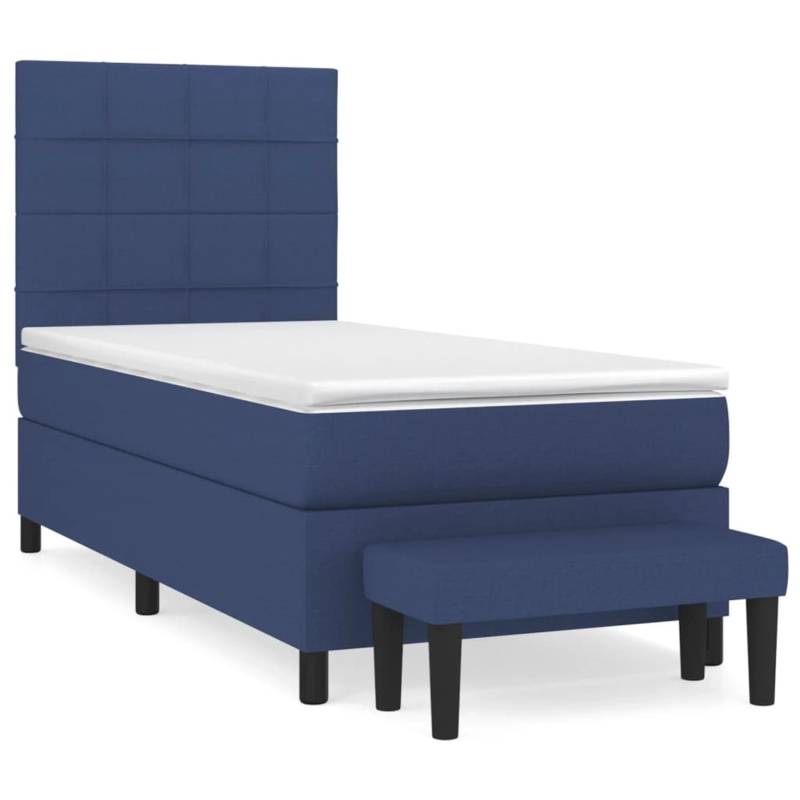 vidaXL Boxspringbett mit Matratze Blau 100x200 cm Stoff 3136579 vidaXL Boxspringbett mit Matratze Blau 100x200 cm Stoff 3136579 von VIDAXL