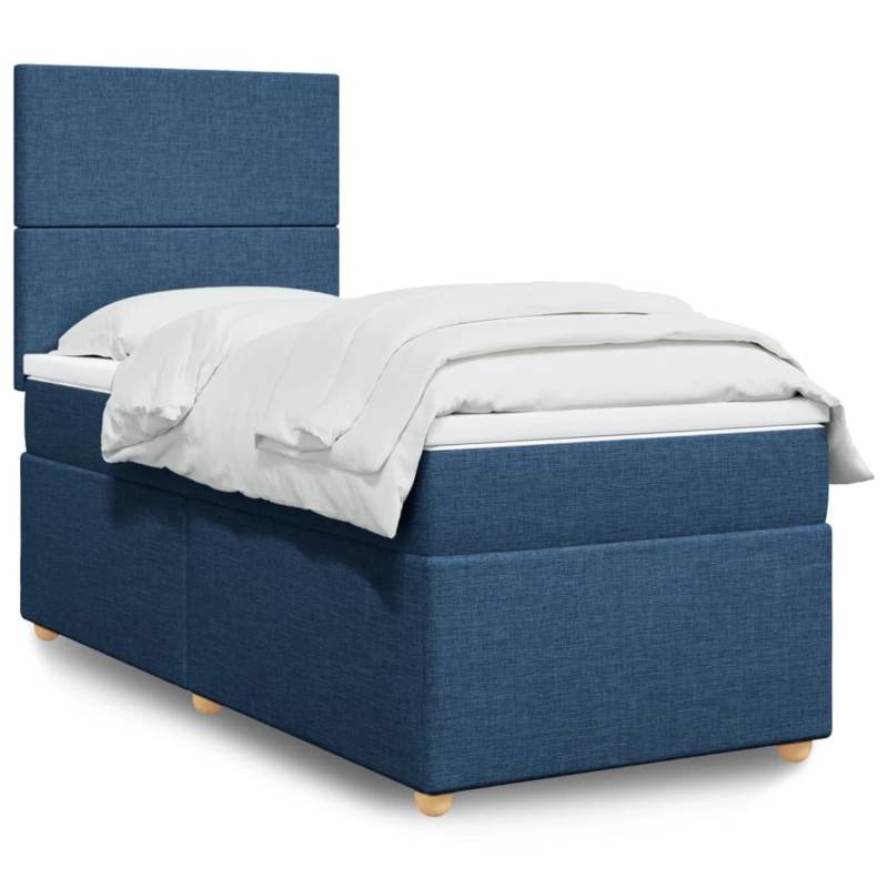 vidaXL Boxspringbett mit Matratze Blau 100x200 cm Stoff 3293490 vidaXL Boxspringbett mit Matratze Blau 100x200 cm Stoff 3293490 von VIDAXL