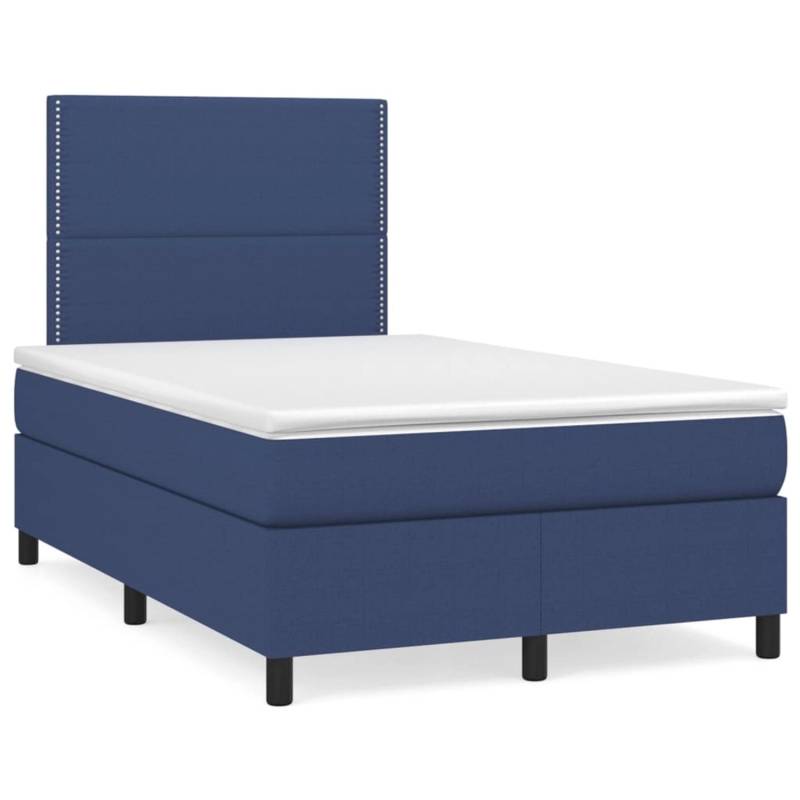 vidaXL Boxspringbett mit Matratze Blau 120x200 cm Stoff1373233 von VIDAXL