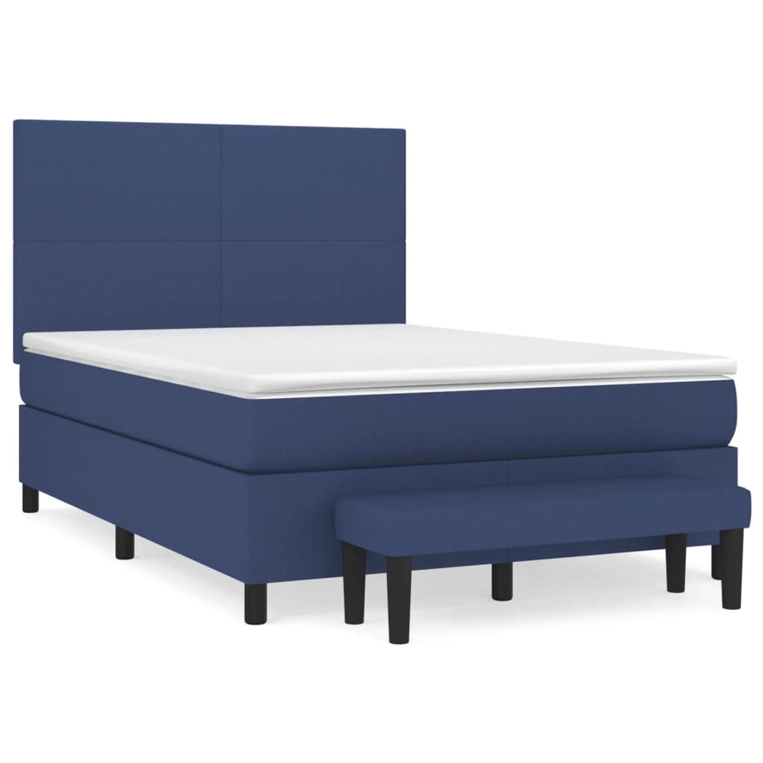 vidaXL Boxspringbett mit Matratze Blau 140x190 cm Stoff 3136435 von VIDAXL