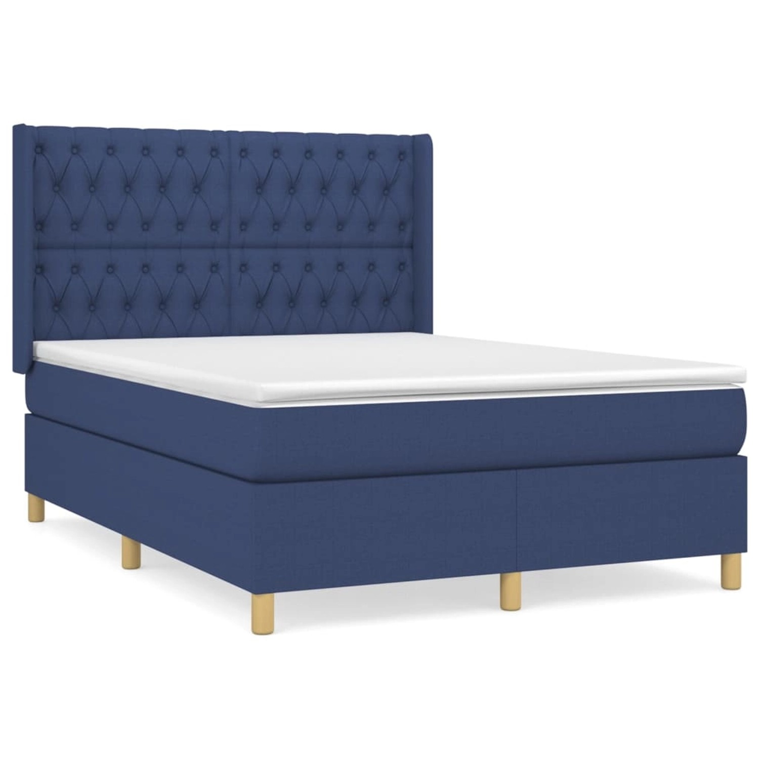 vidaXL Boxspringbett mit Matratze Blau 140x200 cm Stoff1378303 vidaXL Boxspringbett mit Matratze Blau 140x200 cm Stoff1378303 von VIDAXL
