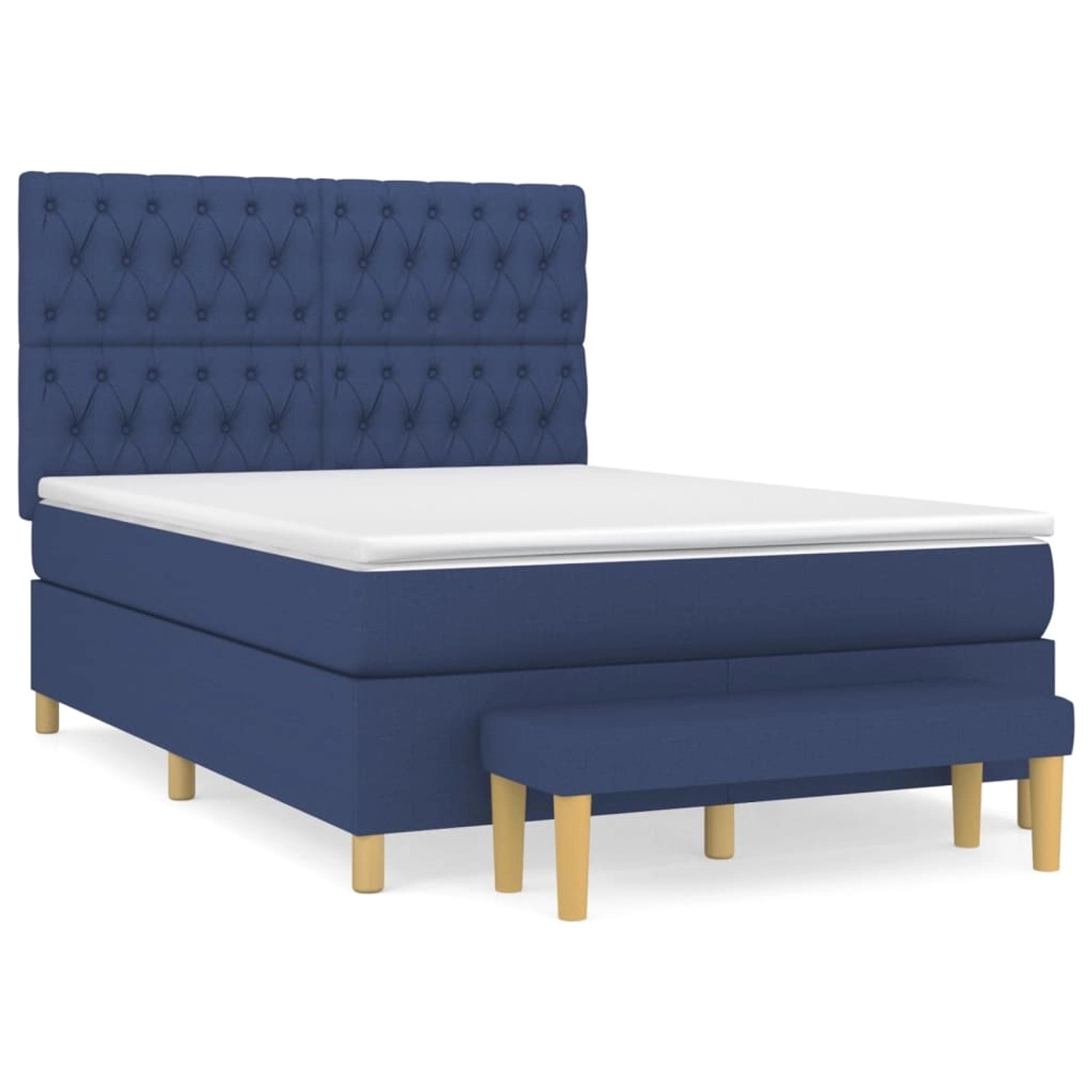 vidaXL Boxspringbett mit Matratze Blau 140x200 cm Stoff1399181 vidaXL Boxspringbett mit Matratze Blau 140x200 cm Stoff1399181 von VIDAXL