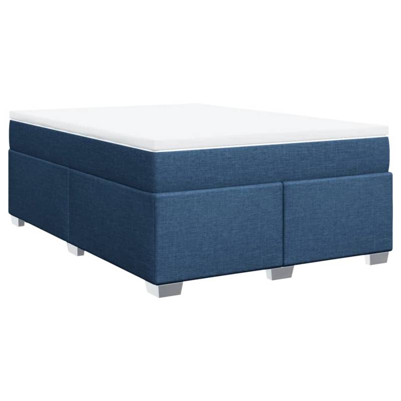 vidaXL Boxspringbett mit Matratze Blau 140x200 cm Stoff2100961 von VIDAXL