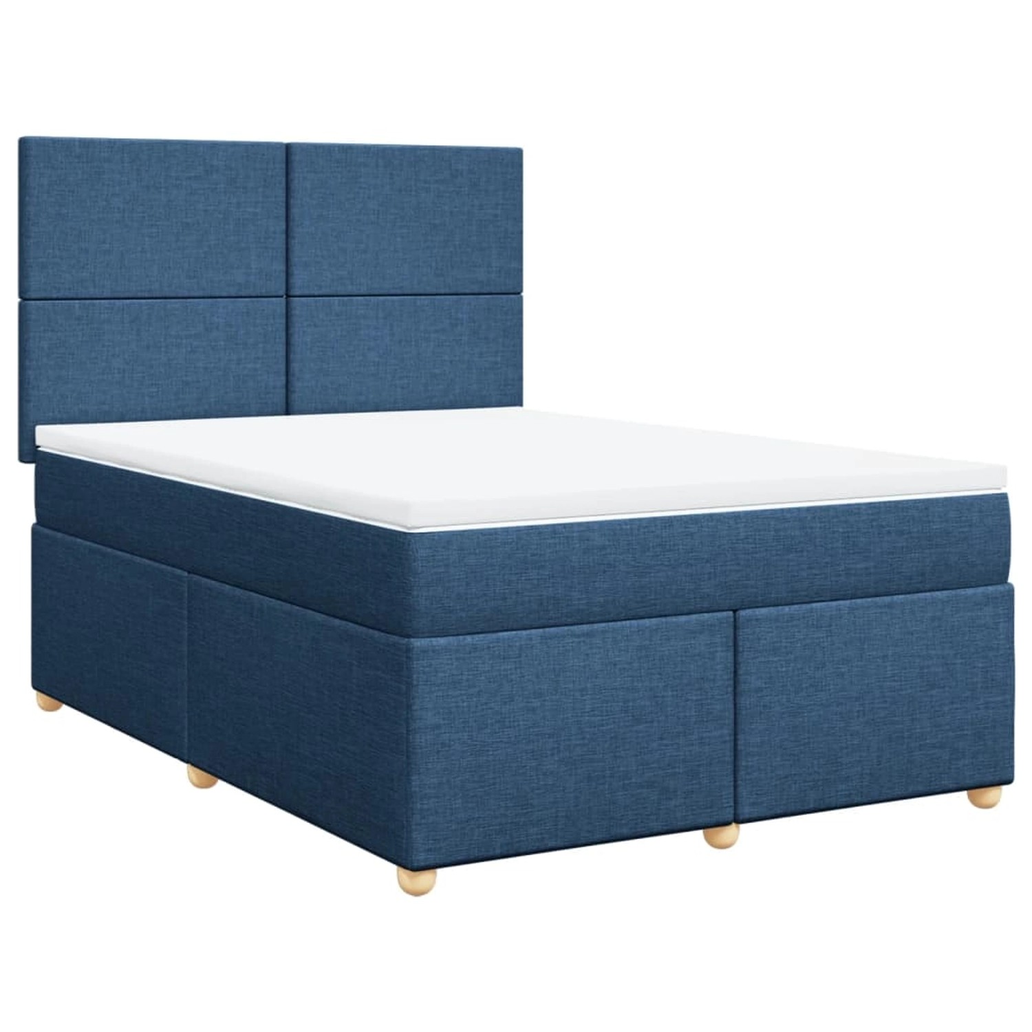 vidaXL Boxspringbett mit Matratze Blau 160x200 cm Stoff 3291330 von VIDAXL