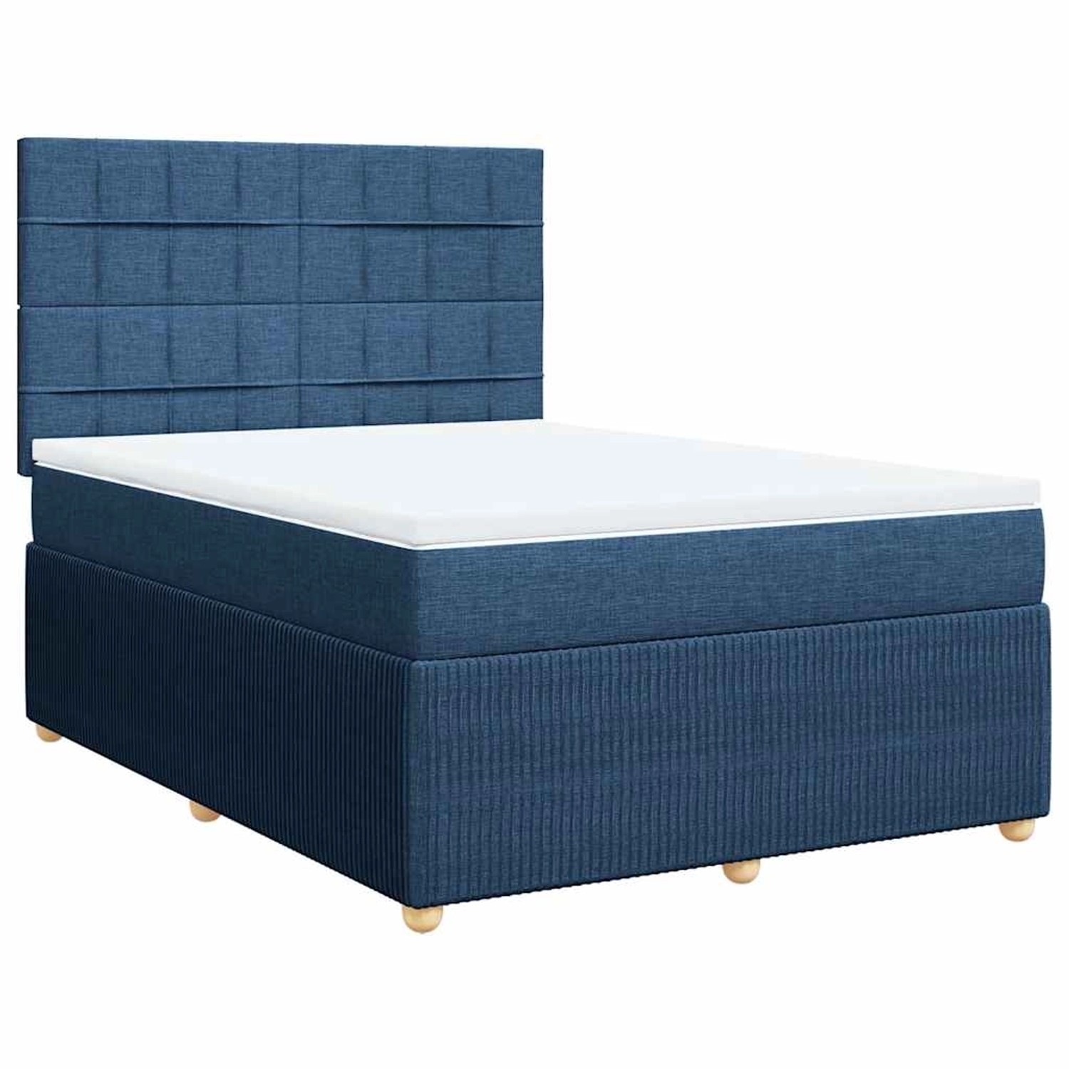 vidaXL Boxspringbett mit Matratze Blau 160x200 cm Stoff 3292113 von VIDAXL