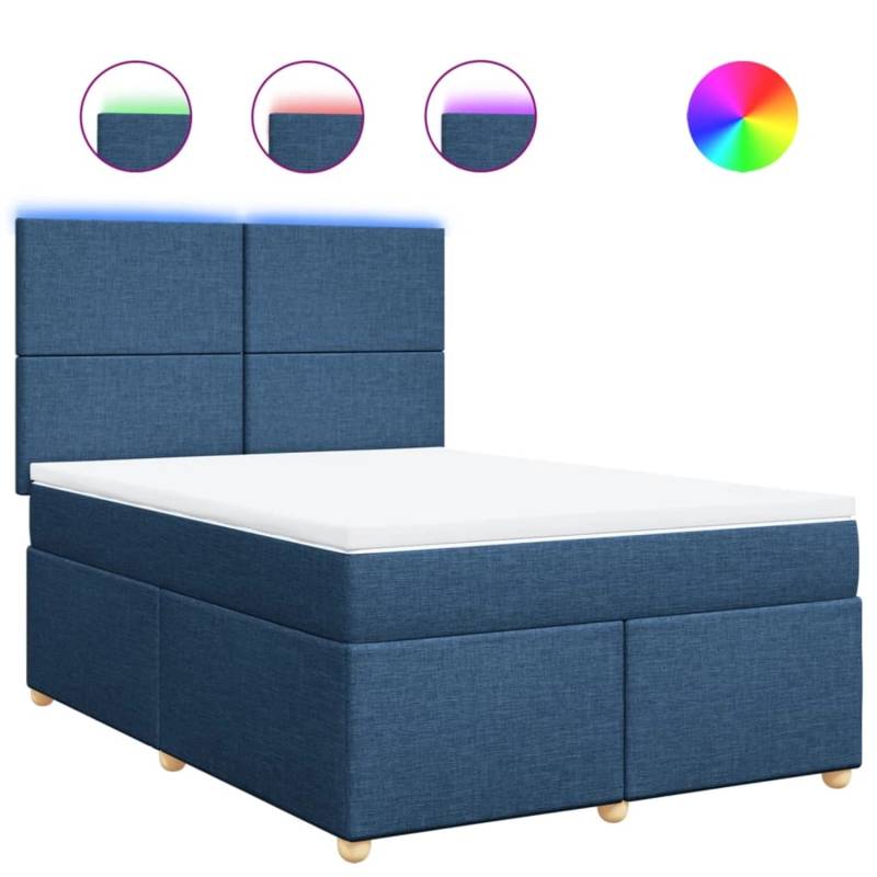 vidaXL Boxspringbett mit Matratze Blau 160x200 cm Stoff 3293630 vidaXL Boxspringbett mit Matratze Blau 160x200 cm Stoff 3293630 von VIDAXL