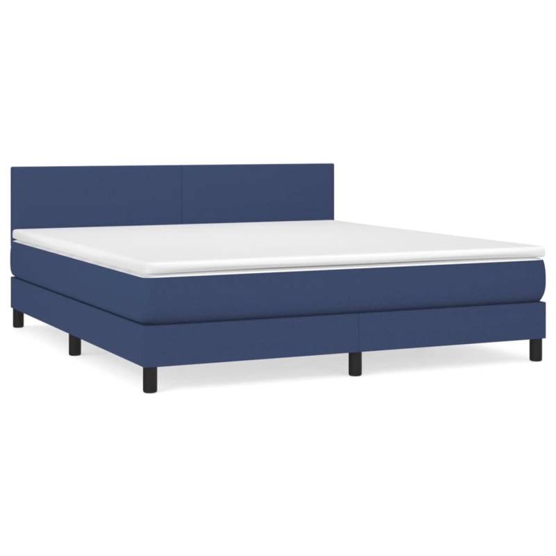 vidaXL Boxspringbett mit Matratze Blau 160x200 cm Stoff1467077 von VIDAXL