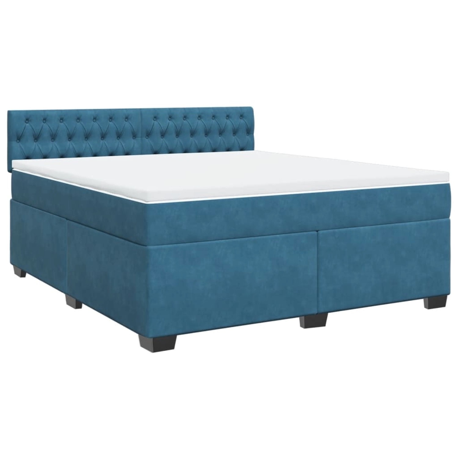 vidaXL Boxspringbett mit Matratze Blau 180x200 cm Samt 3286388 von VIDAXL