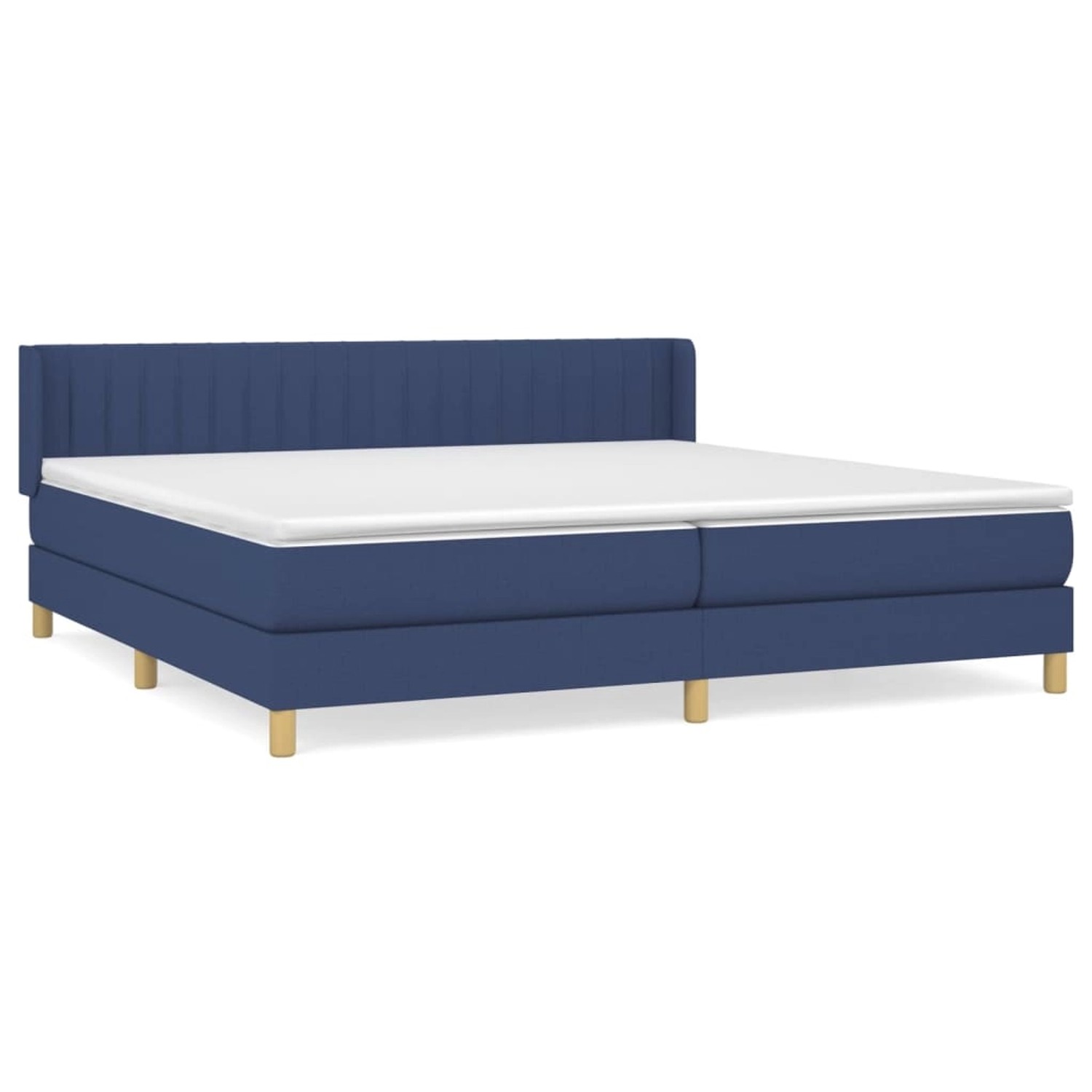 vidaXL Boxspringbett mit Matratze Blau 200x200 cm Stoff 3130463 von VIDAXL