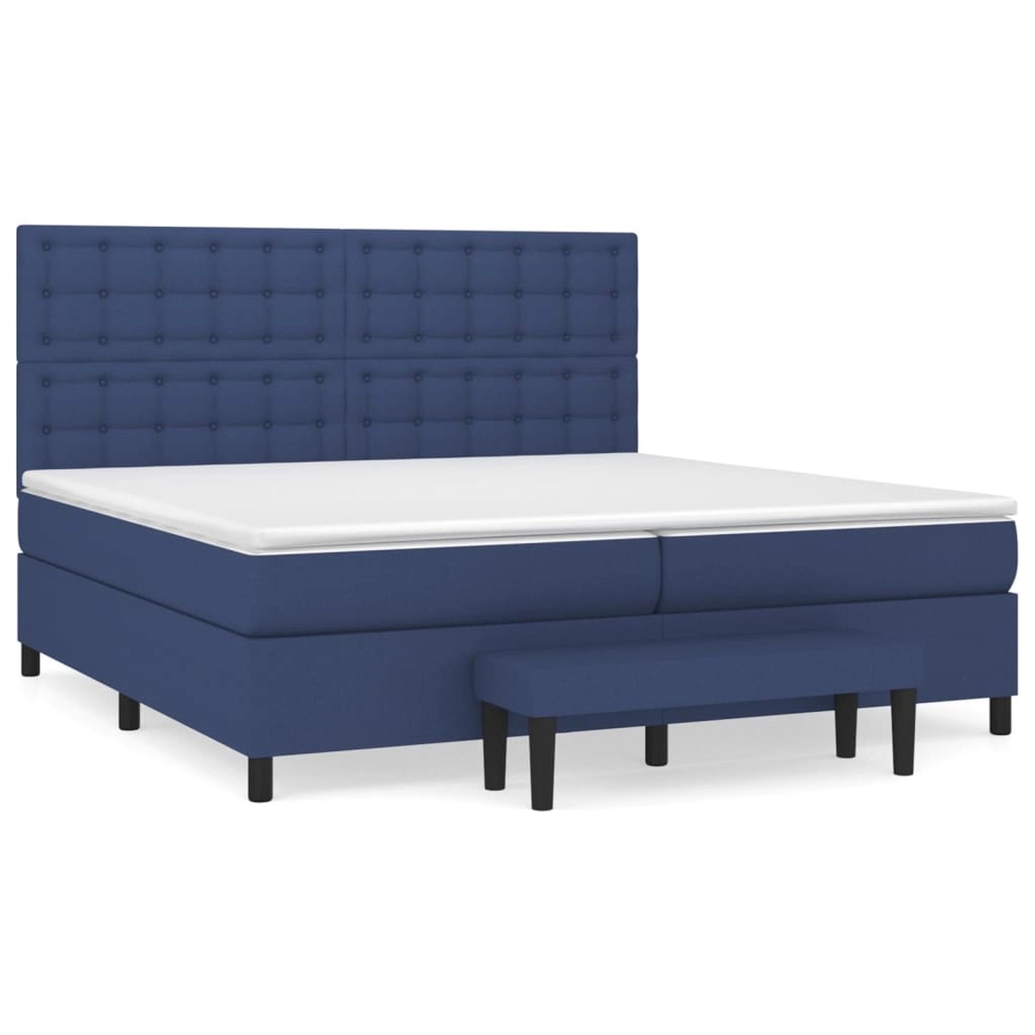 vidaXL Boxspringbett mit Matratze Blau 200x200 cm Stoff 3136947 von VIDAXL