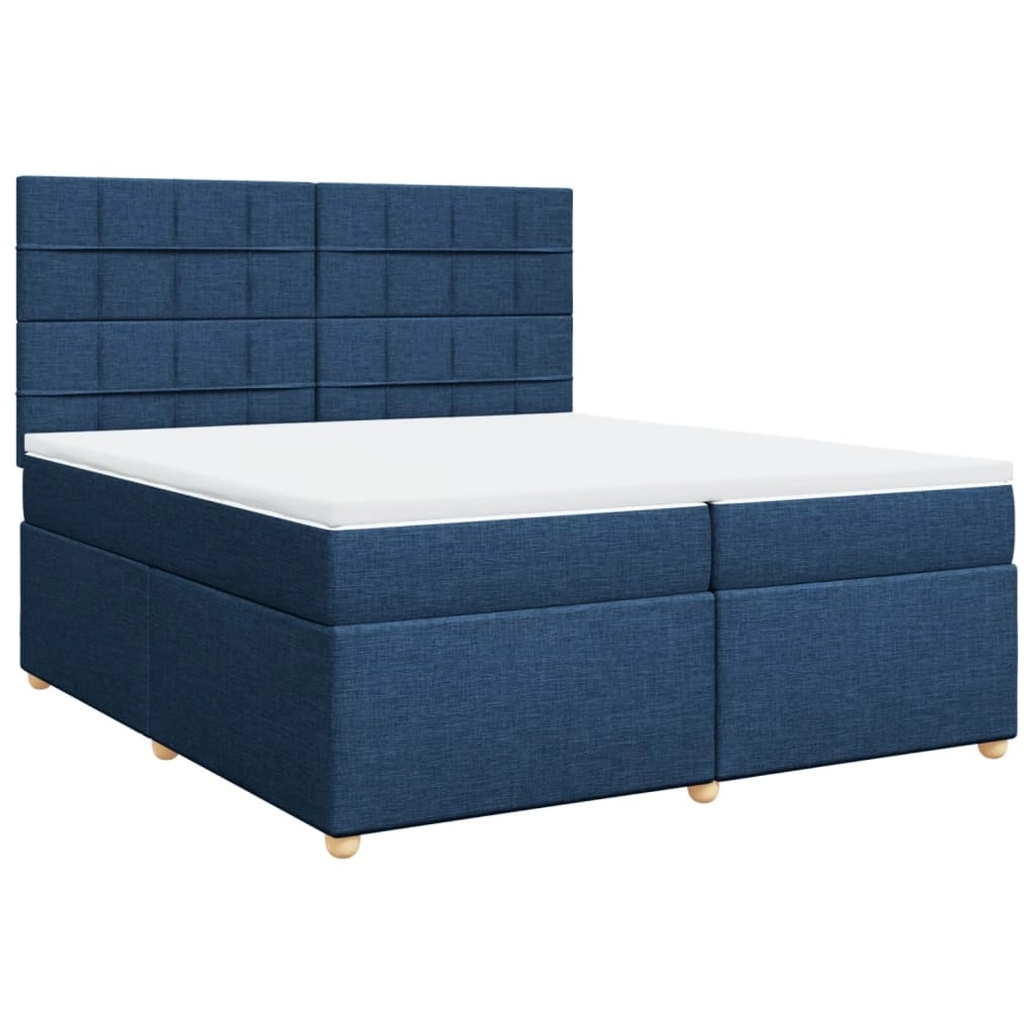 vidaXL Boxspringbett mit Matratze Blau 200x200 cm Stoff 3291393 von VIDAXL