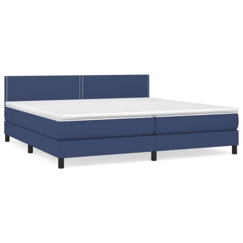 vidaXL Boxspringbett mit Matratze Blau 200x200 cm Stoff1372985 von VIDAXL