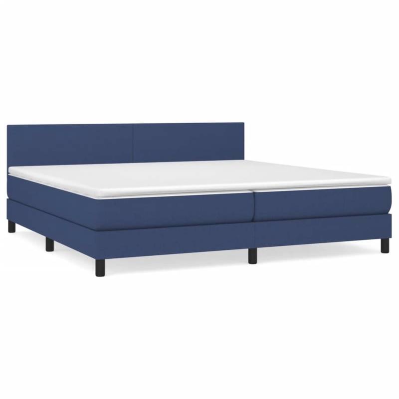 vidaXL Boxspringbett mit Matratze Blau 200x200 cm Stoff1373039 von VIDAXL