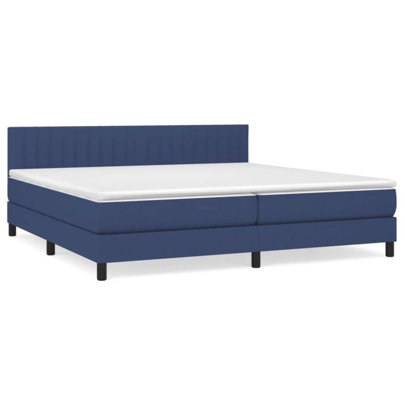 vidaXL Boxspringbett mit Matratze Blau 200x200 cm Stoff1373143 von VIDAXL