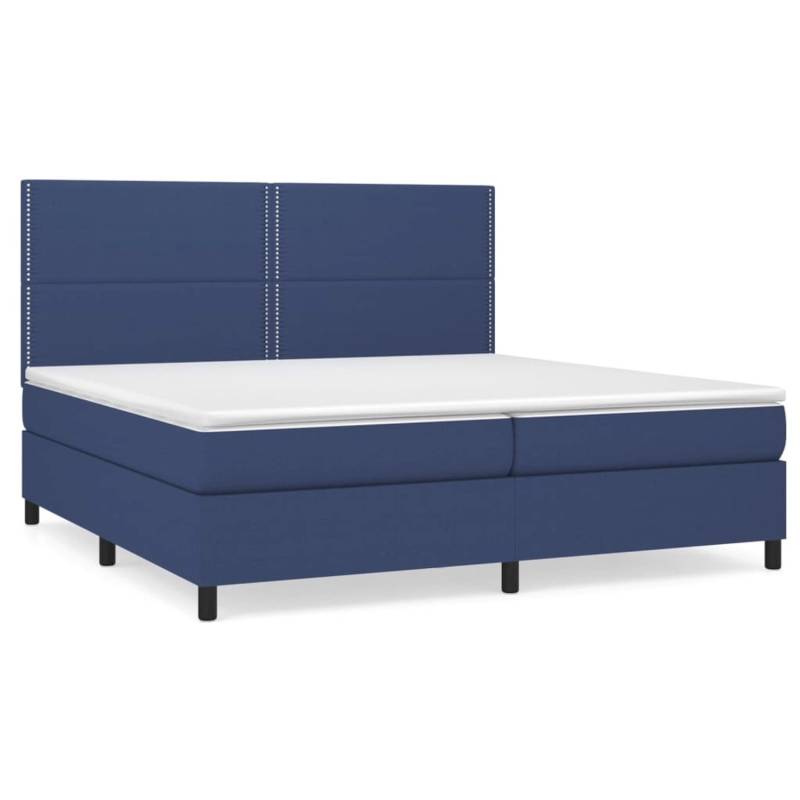 vidaXL Boxspringbett mit Matratze Blau 200x200 cm Stoff1373244 von VIDAXL