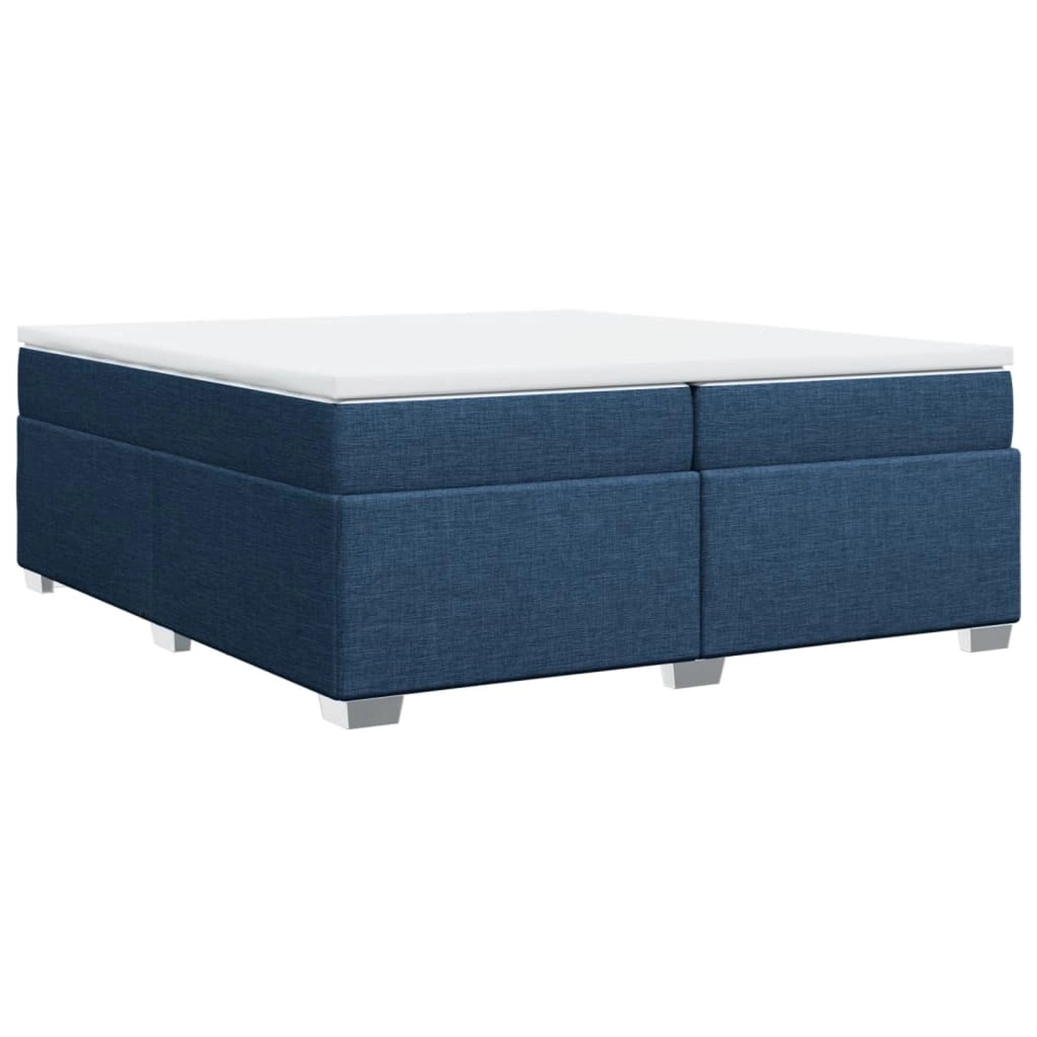 vidaXL Boxspringbett mit Matratze Blau 200x200 cm Stoff2098760 von VIDAXL