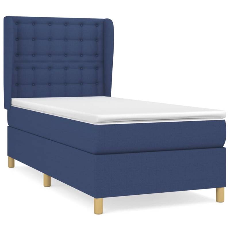 vidaXL Boxspringbett mit Matratze Blau 80x200 cm Stoff1372920 von VIDAXL