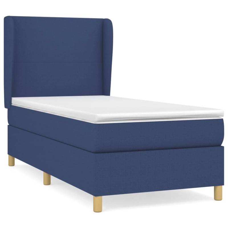 vidaXL Boxspringbett mit Matratze Blau 80x200 cm Stoff1378417 von VIDAXL