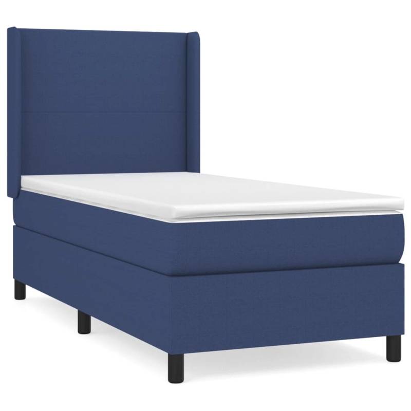 vidaXL Boxspringbett mit Matratze Blau 80x200 cm Stoff1468210 von VIDAXL