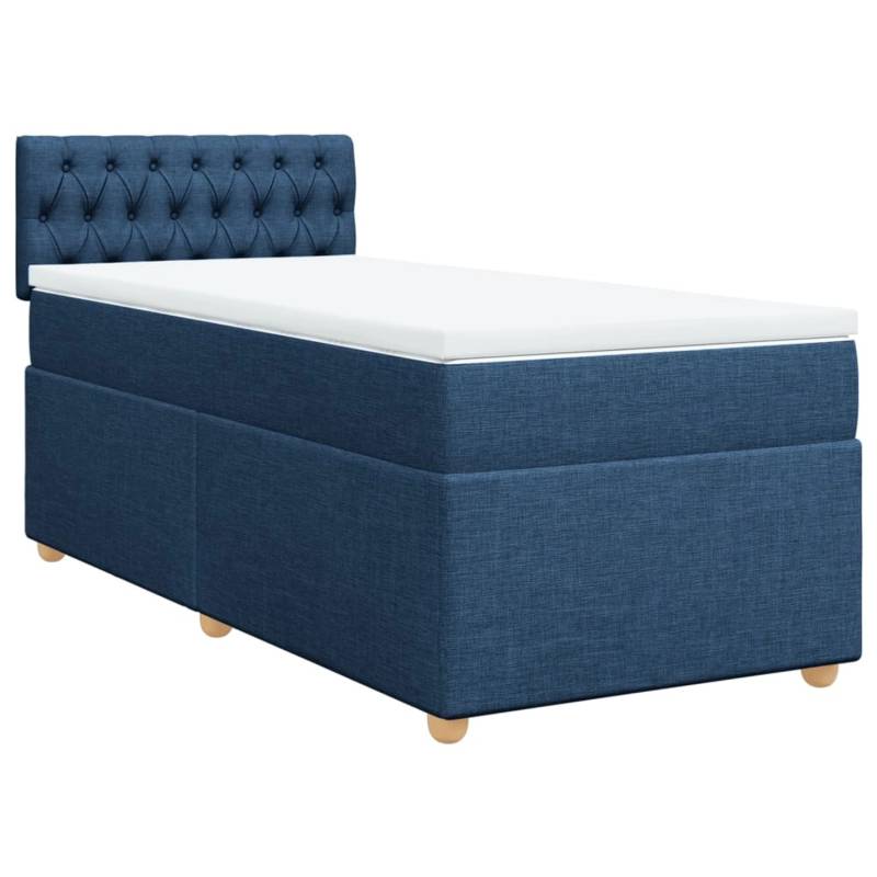 vidaXL Boxspringbett mit Matratze Blau 80x200 cm Stoff2106194 von VIDAXL