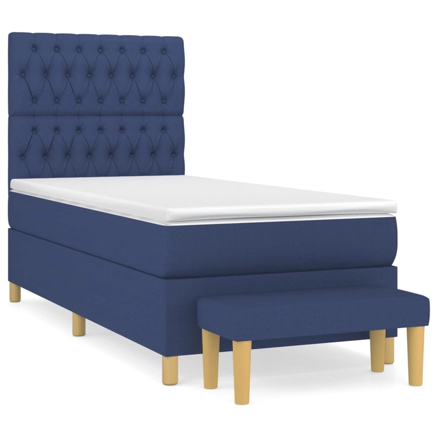 vidaXL Boxspringbett mit Matratze Blau 90x190 cm Stoff1358641 vidaXL Boxspringbett mit Matratze Blau 90x190 cm Stoff1358641 von VIDAXL