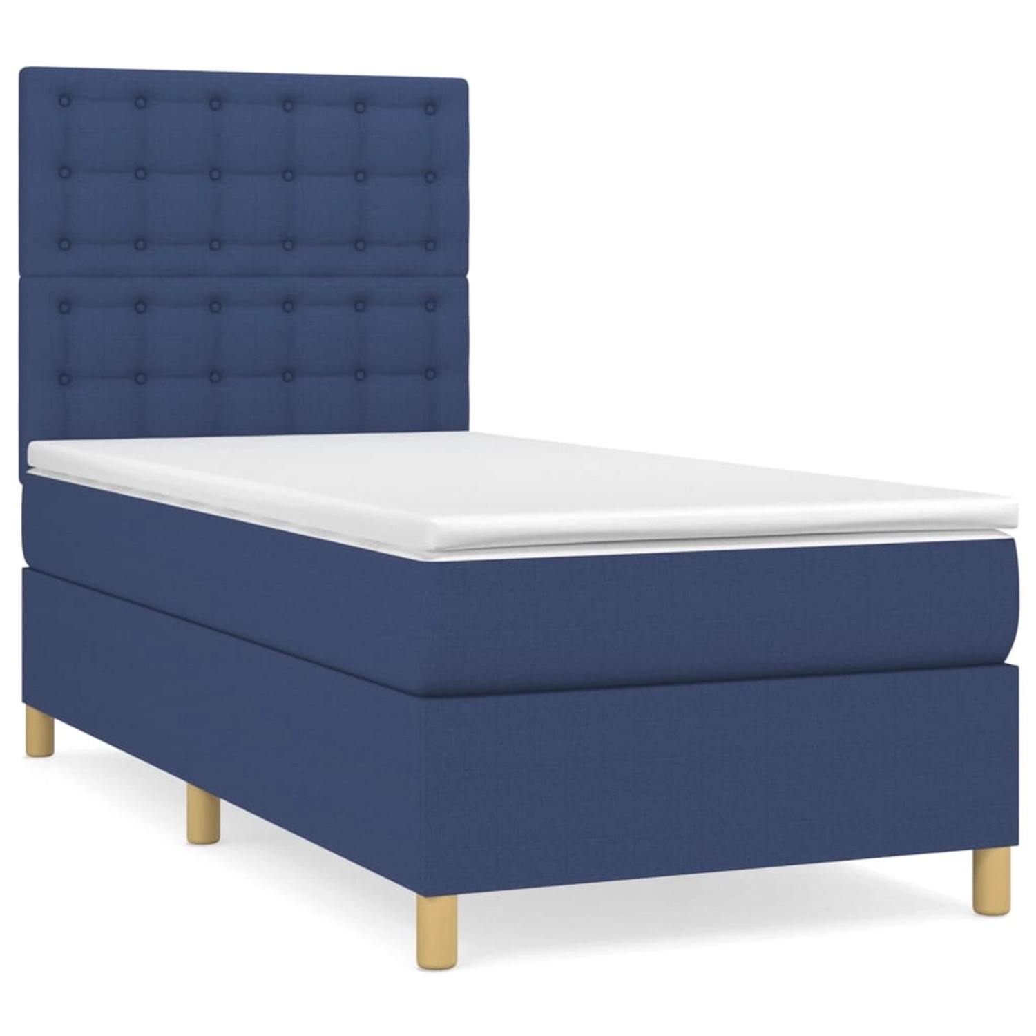 vidaXL Boxspringbett mit Matratze Blau 90x200 cm Stoff1397553 vidaXL Boxspringbett mit Matratze Blau 90x200 cm Stoff1397553 von VIDAXL