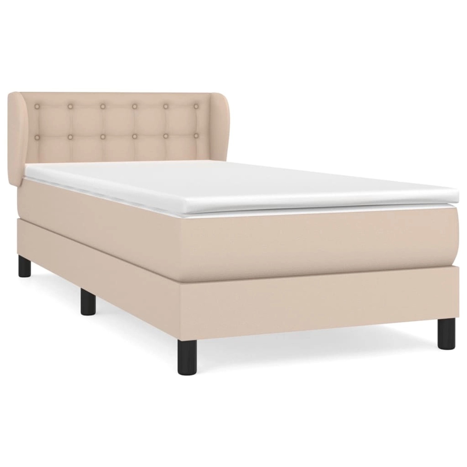 vidaXL Boxspringbett mit Matratze Cappuccino-Braun 100x200cm Kunstleder 3127300 vidaXL Boxspringbett mit Matratze Cappuccino-Braun 100x200cm Kunstleder 3127300 von VIDAXL