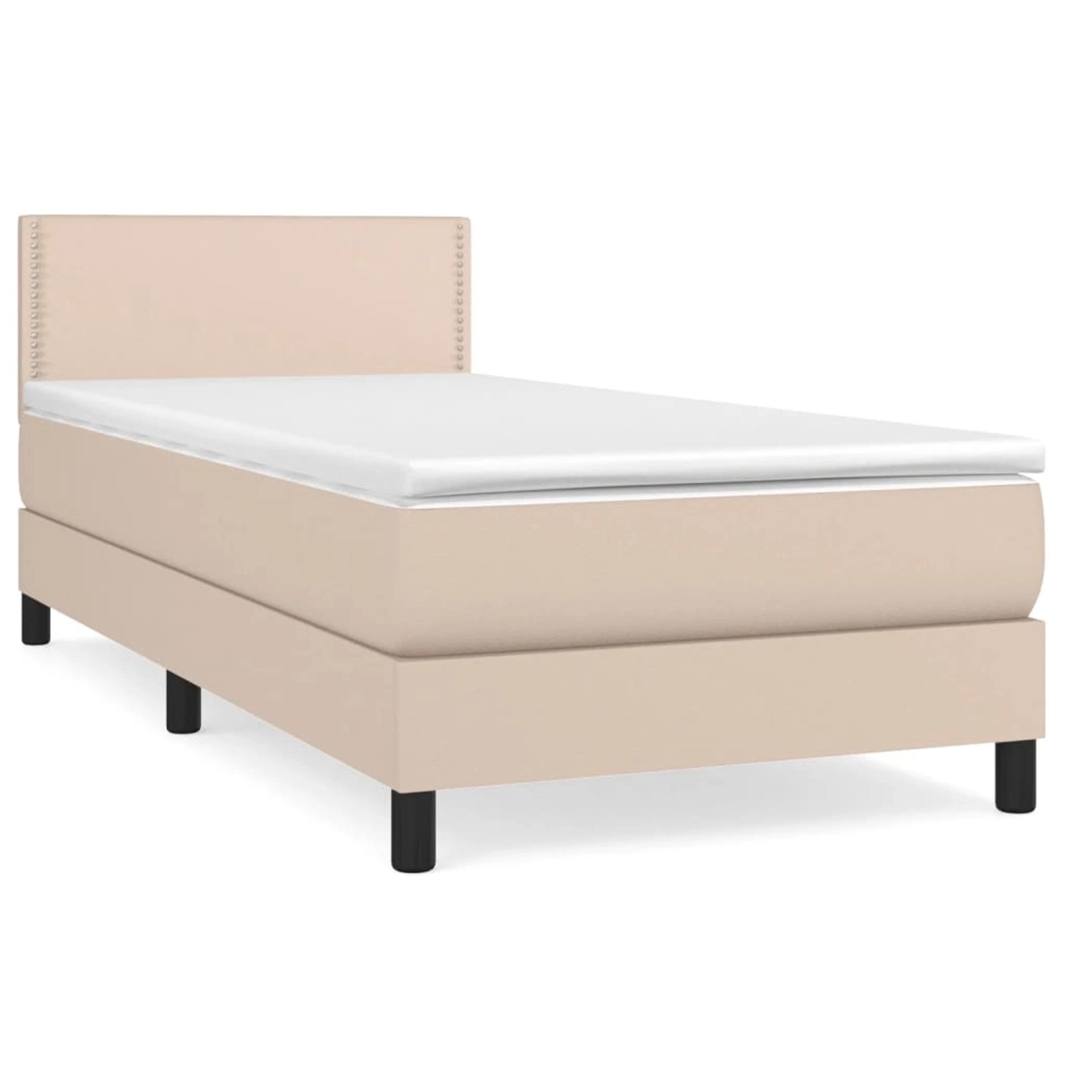 vidaXL Boxspringbett mit Matratze Cappuccino-Braun 80x200cm Kunstleder1389742 von VIDAXL