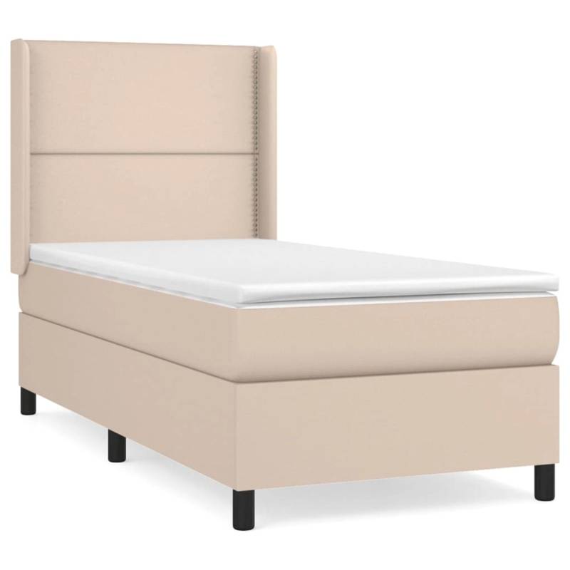 vidaXL Boxspringbett mit Matratze Cappuccino-Braun 90x190cm Kunstleder1466260 von VIDAXL