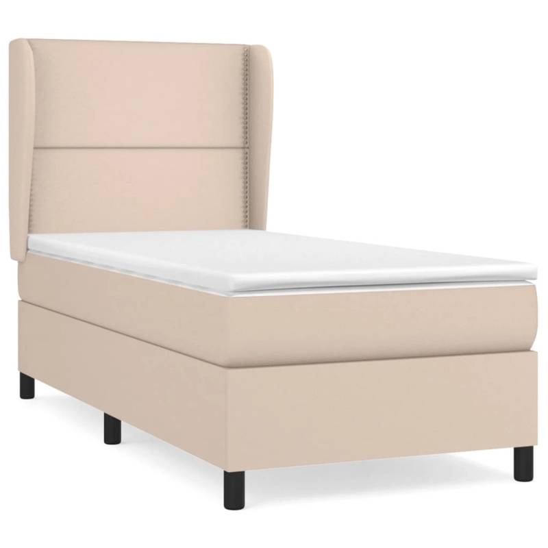 vidaXL Boxspringbett mit Matratze Cappuccino-Braun 90x190cm Kunstleder1466680 von VIDAXL