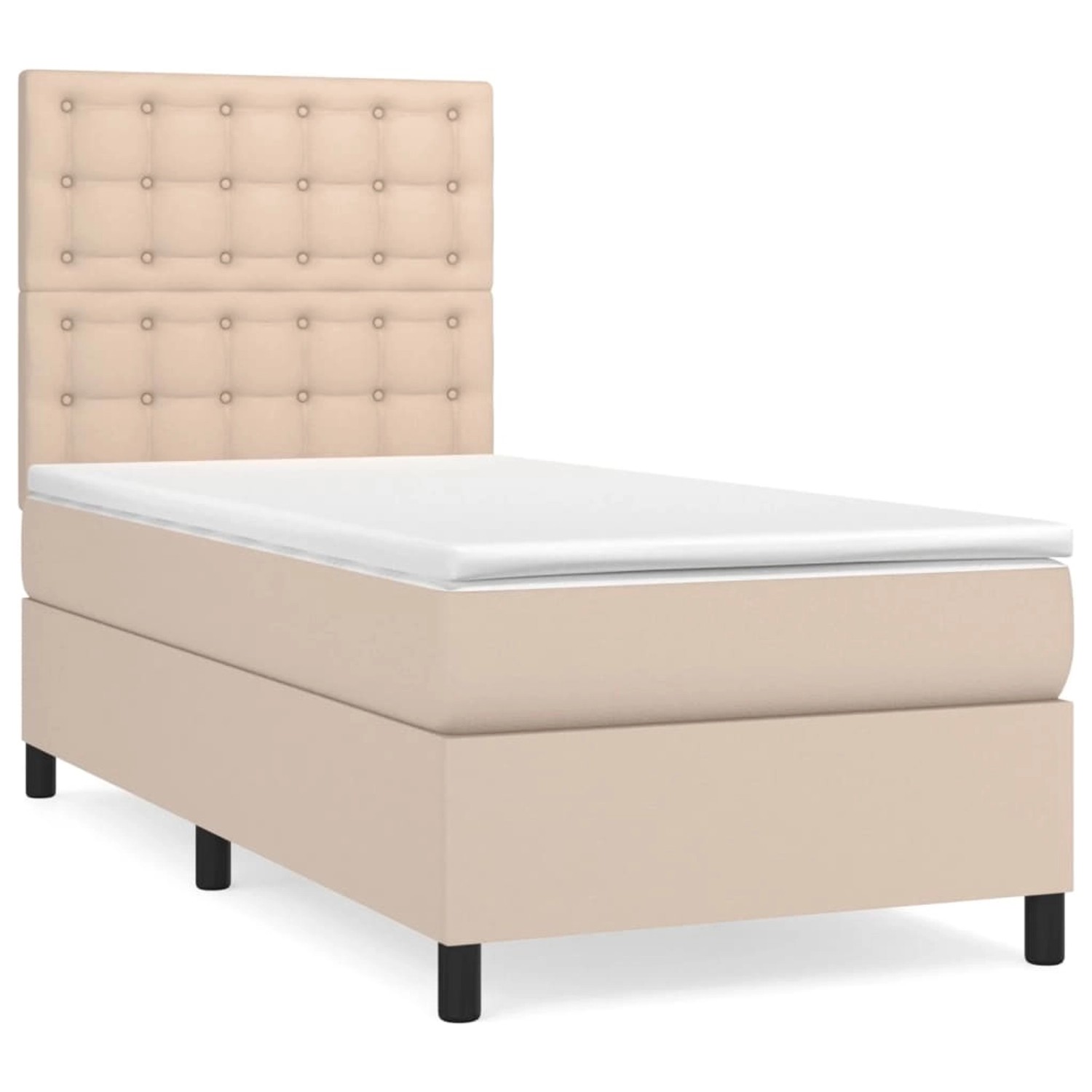 vidaXL Boxspringbett mit Matratze Cappuccino-Braun 90x200cm Kunstleder 3142826 vidaXL Boxspringbett mit Matratze Cappuccino-Braun 90x200cm Kunstleder 3142826 von VIDAXL