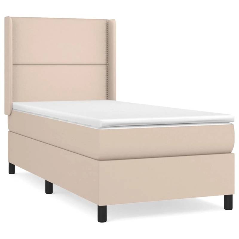 vidaXL Boxspringbett mit Matratze Cappuccino-Braun 90x200cm Kunstleder1466251 von VIDAXL