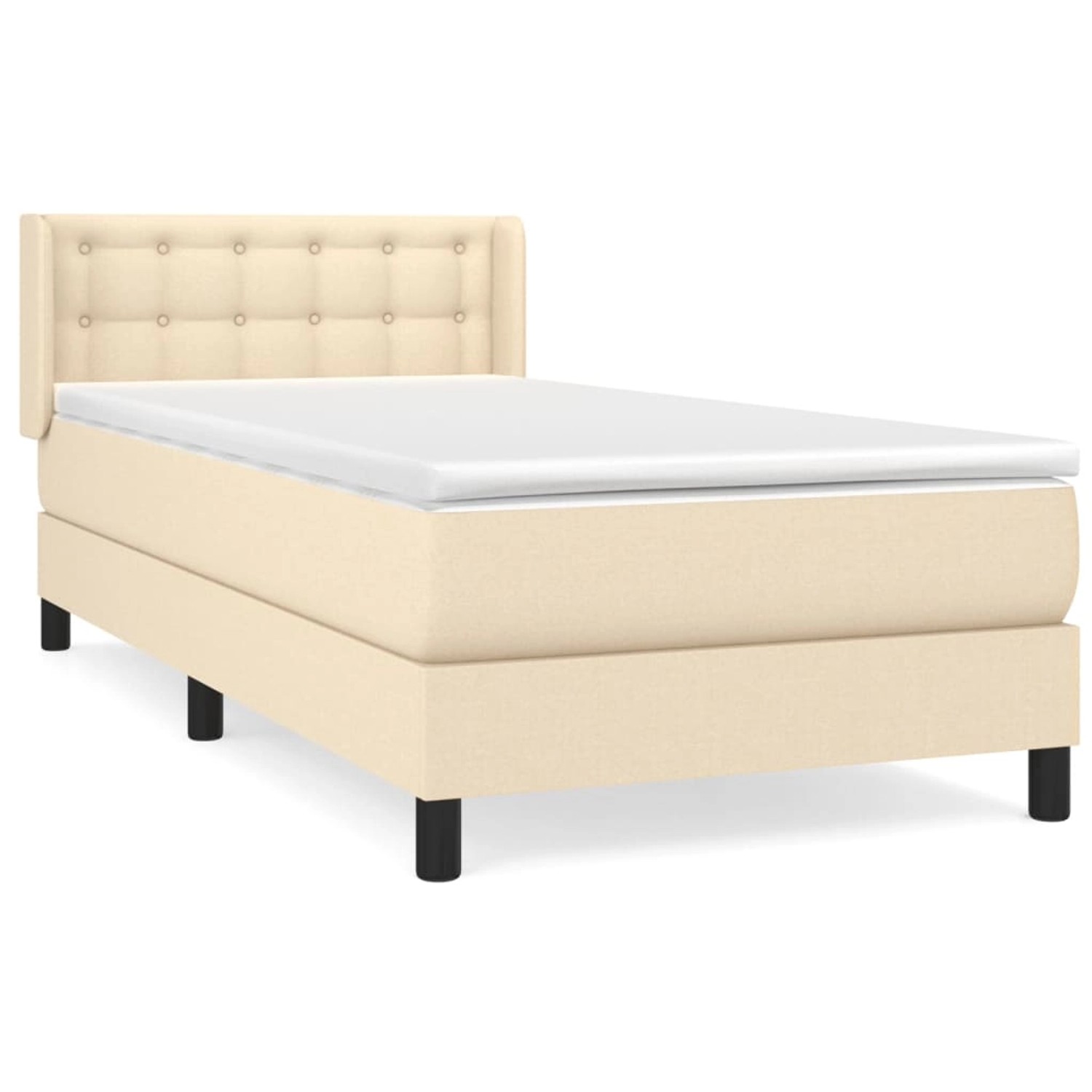 vidaXL Boxspringbett mit Matratze Creme 100x200 cm Stoff 3130014 vidaXL Boxspringbett mit Matratze Creme 100x200 cm Stoff 3130014 von VIDAXL