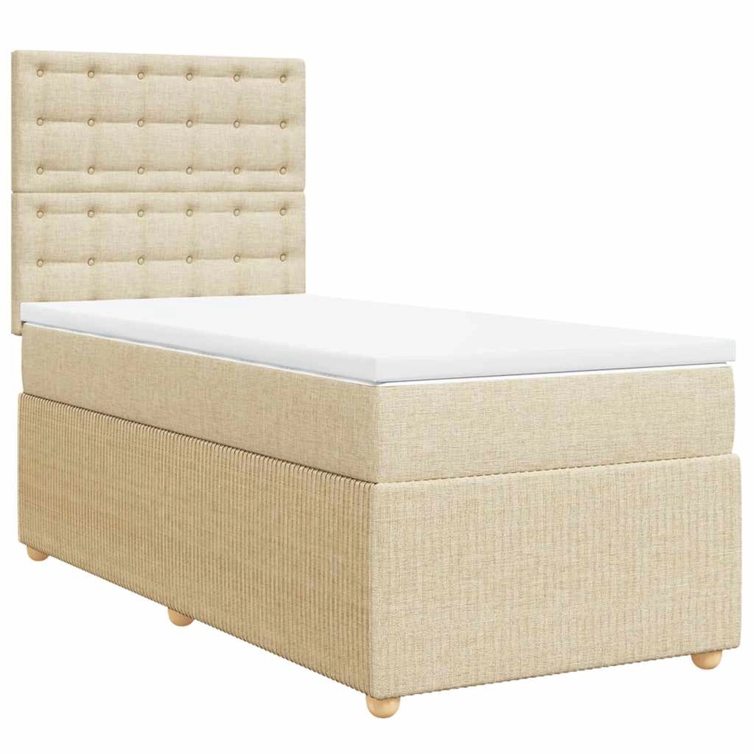 vidaXL Boxspringbett mit Matratze Creme 100x200 cm Stoff 3291986 vidaXL Boxspringbett mit Matratze Creme 100x200 cm Stoff 3291986 von VIDAXL