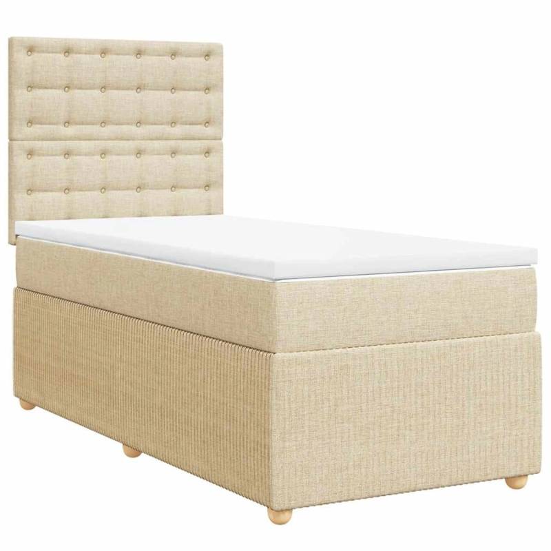 vidaXL Boxspringbett mit Matratze Creme 100x200 cm Stoff 3291986 vidaXL Boxspringbett mit Matratze Creme 100x200 cm Stoff 3291986 von VIDAXL