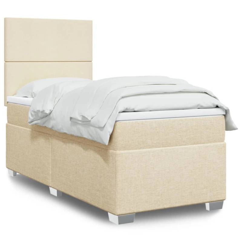vidaXL Boxspringbett mit Matratze Creme 100x200 cm Stoff 3292697 vidaXL Boxspringbett mit Matratze Creme 100x200 cm Stoff 3292697 von VIDAXL