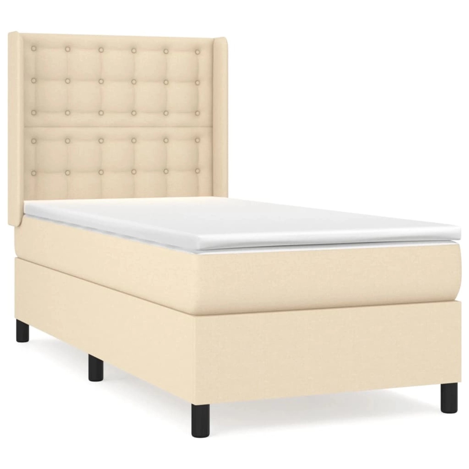 vidaXL Boxspringbett mit Matratze Creme 100x200 cm Stoff1388965 vidaXL Boxspringbett mit Matratze Creme 100x200 cm Stoff1388965 von VIDAXL