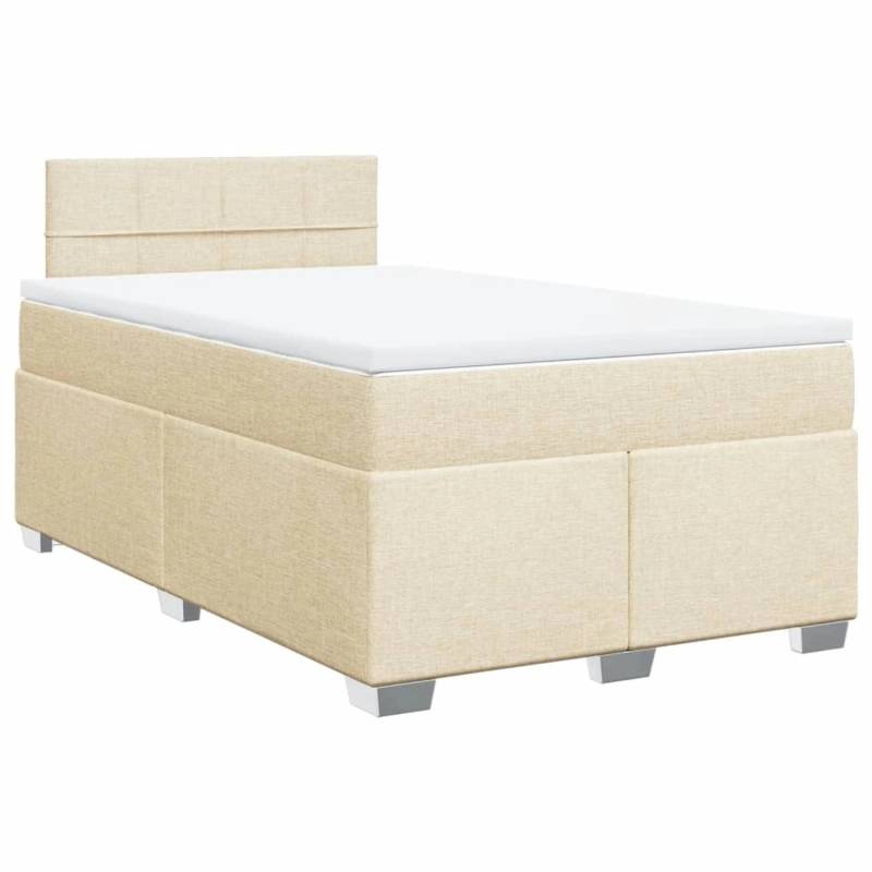 vidaXL Boxspringbett mit Matratze Creme 120x190 cm Stoff2105517 von VIDAXL