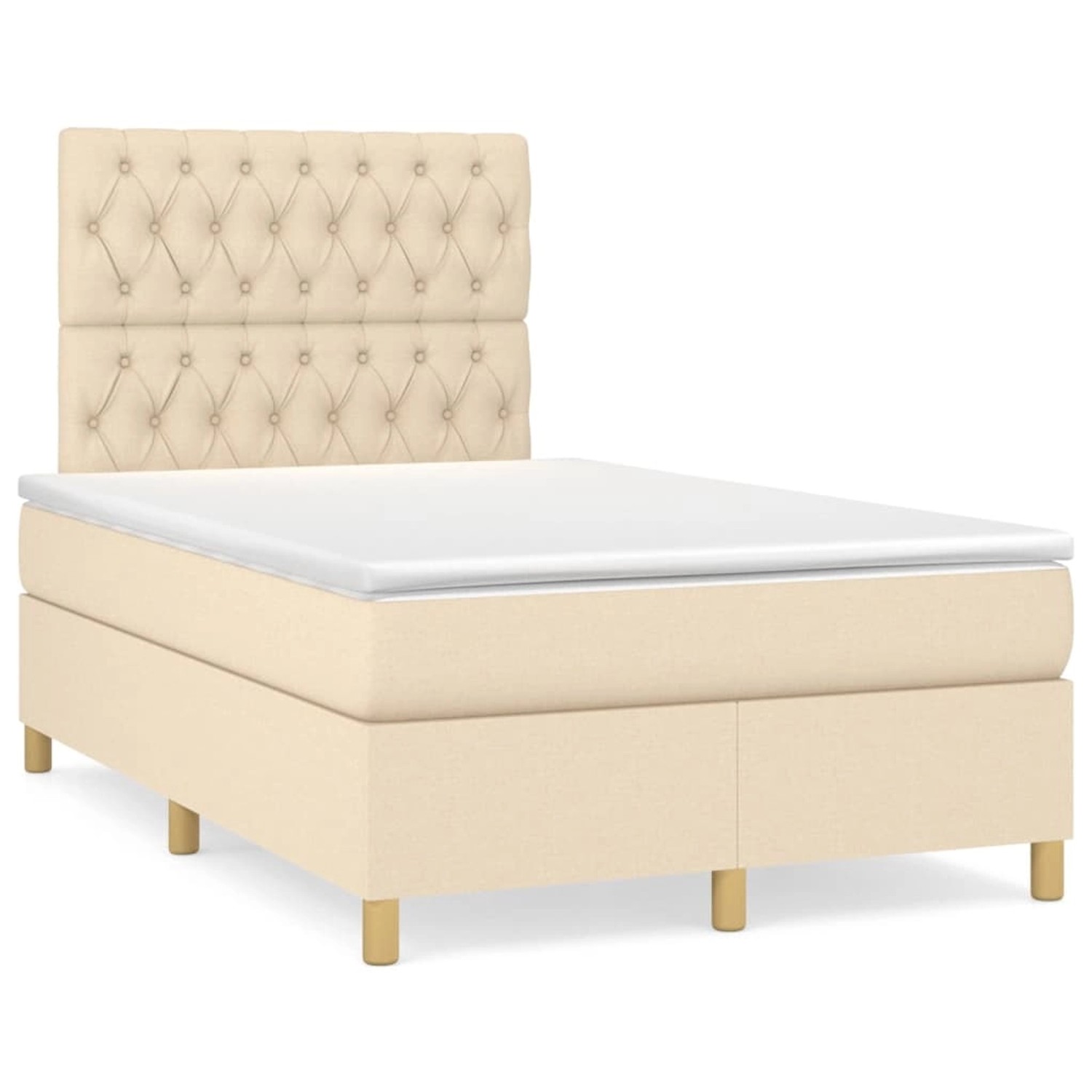 vidaXL Boxspringbett mit Matratze Creme 120x200 cm Stoff1347697 vidaXL Boxspringbett mit Matratze Creme 120x200 cm Stoff1347697 von VIDAXL
